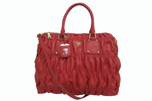 2014 Prada tessuto gauffre nappa leather tote bags BR4674 red for sale